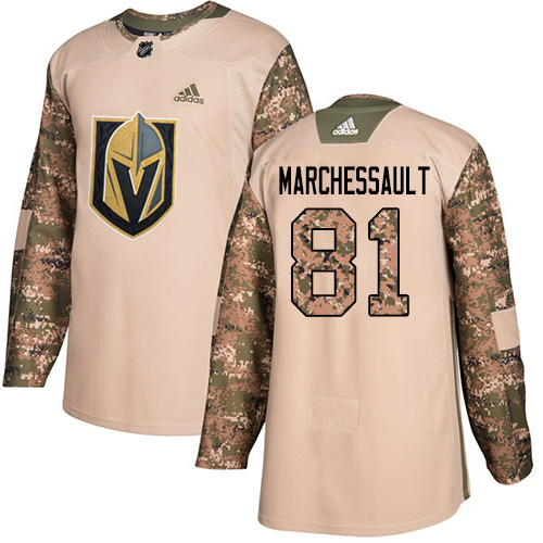 Adidas Golden Knights #81 Jonathan Marchessault Camo Authentic Veterans Day Stitched NHL Jersey - Click Image to Close